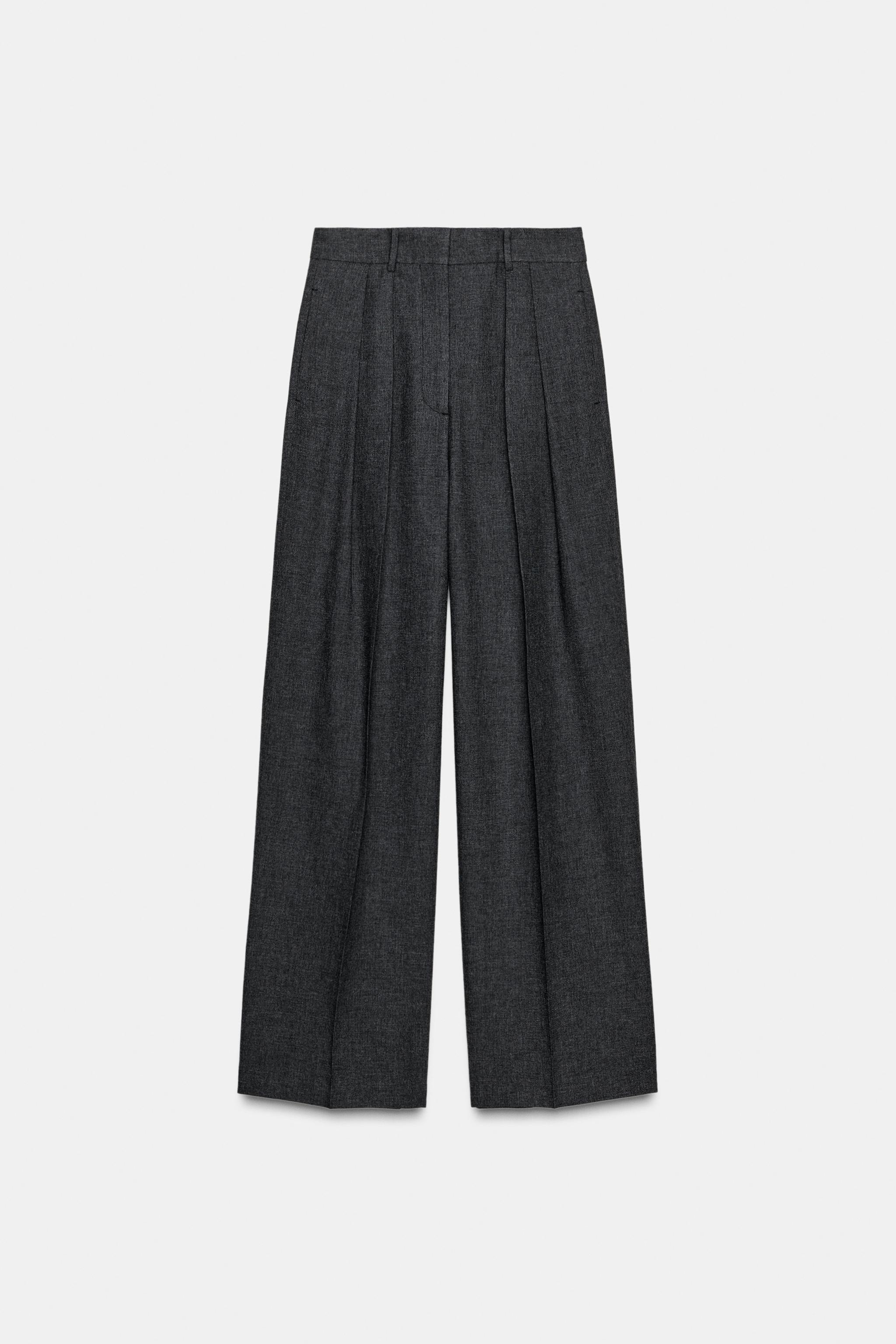 WIDE-LEG PLEATED PANTS ZW COLLECTION